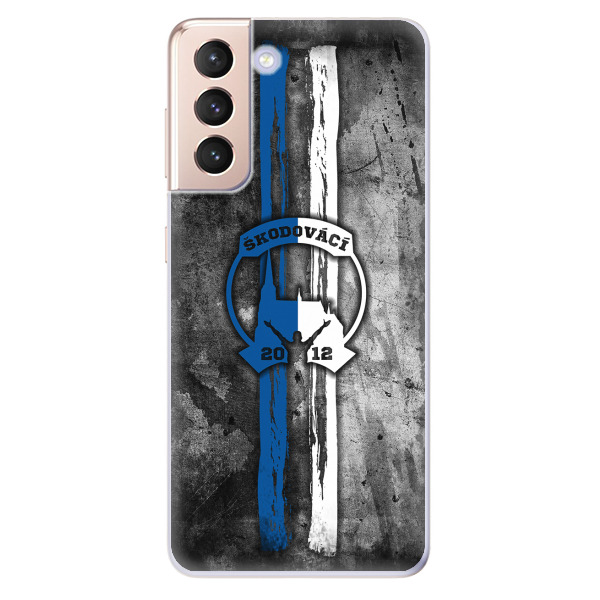 Odolné silikonové pouzdro - Škodovácí - Modrobílá na mobil Samsung Galaxy S21 5G
