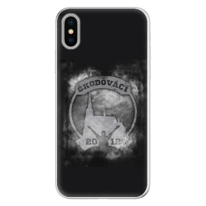 Silikonové pouzdro - Škodovácí - Dark logo na mobil Apple iPhone X