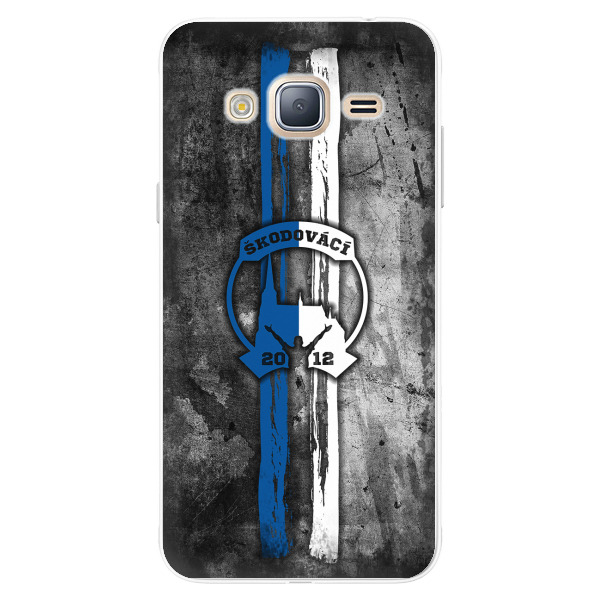 Silikonové pouzdro - Škodovácí - Modrobílá na mobil Samsung Galaxy J3