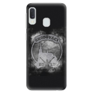 Plastový kryt - Škodovácí - Dark logo na mobil Samsung Galaxy A20e
