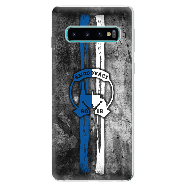 Silikonové pouzdro - Škodovácí - Modrobílá na mobil Samsung Galaxy S10