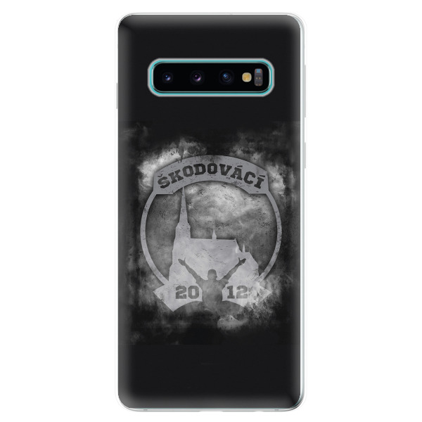 Silikonové pouzdro - Škodovácí - Dark logo na mobil Samsung Galaxy S10