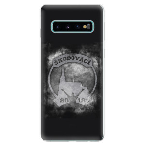 Silikonové pouzdro - Škodovácí - Dark logo na mobil Samsung Galaxy S10