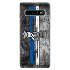 Silikonové pouzdro - Škodovácí - Silver na mobil Samsung Galaxy S10