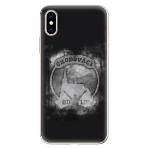 Silikonové pouzdro - Škodovácí - Dark logo na mobil Apple iPhone XS