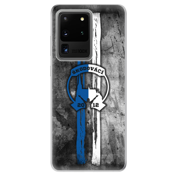 Silikonové pouzdro - Škodovácí - Modrobílá na mobil Samsung Galaxy S20 Ultra
