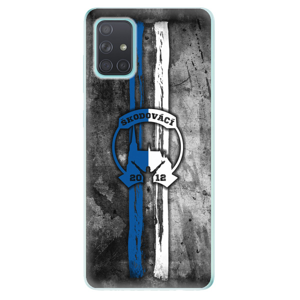 Silikonové pouzdro - Škodovácí - Modrobílá na mobil Samsung Galaxy A71