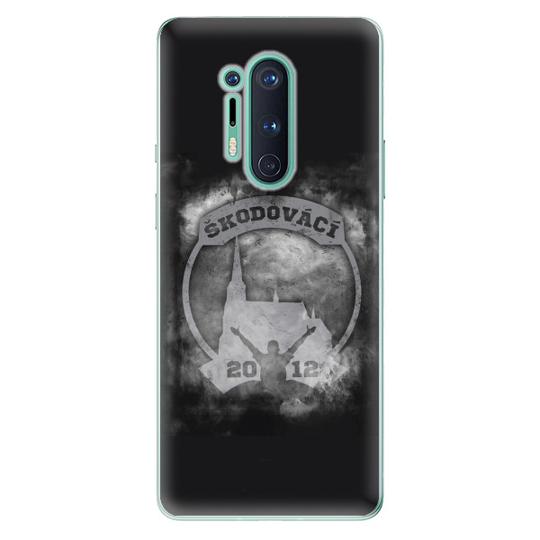Silikonové pouzdro - Škodovácí - Dark logo na mobil OnePlus 8 Pro